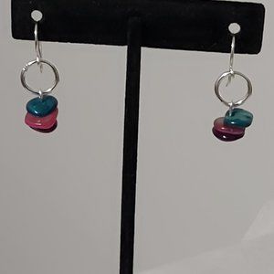 🇨🇦 2 For $25 Layered Multi coloured beads sterling silver earrings
